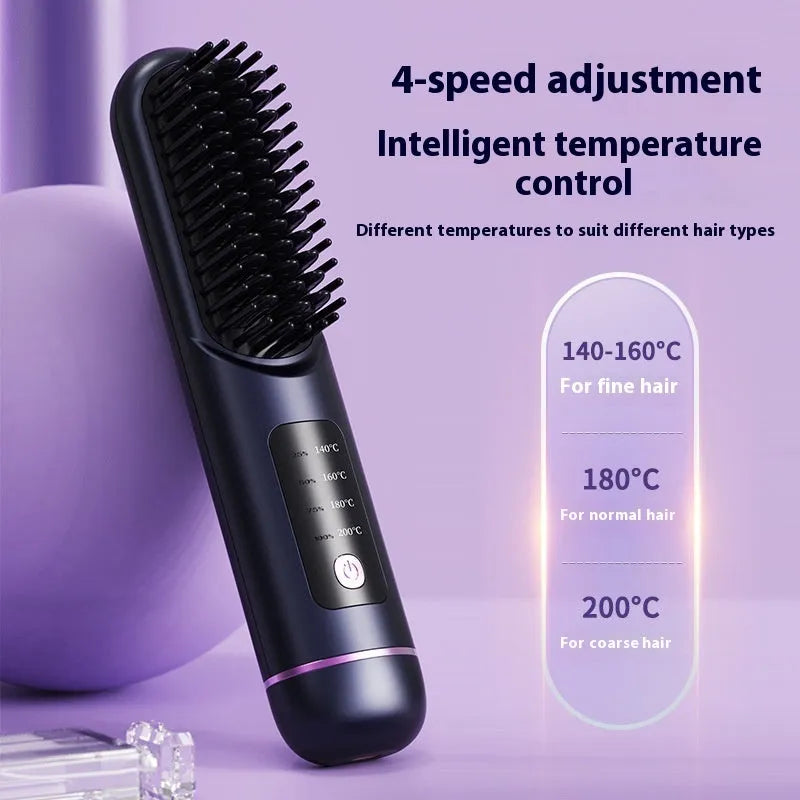 Portable charging negative ion straight hair comb in blue, grey or white colours