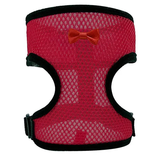 Chicken harness vest with matching collar and bow for poultry, includes 110cm traction rope