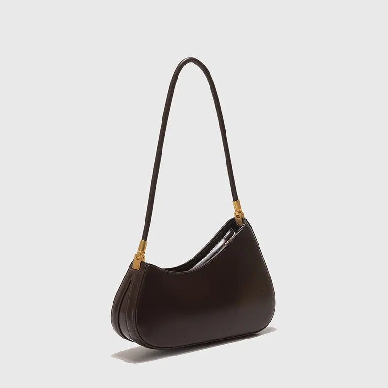Retro oval underarm handbag for women in various colours with single shoulder strap