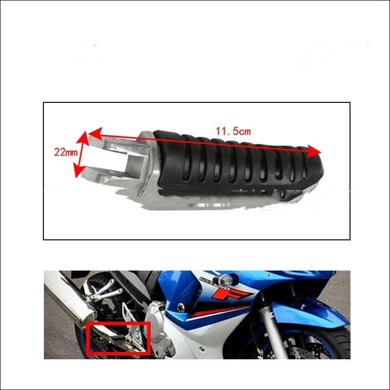 Black aluminium alloy Suzuki motorcycle footpeg replacement set for multiple models