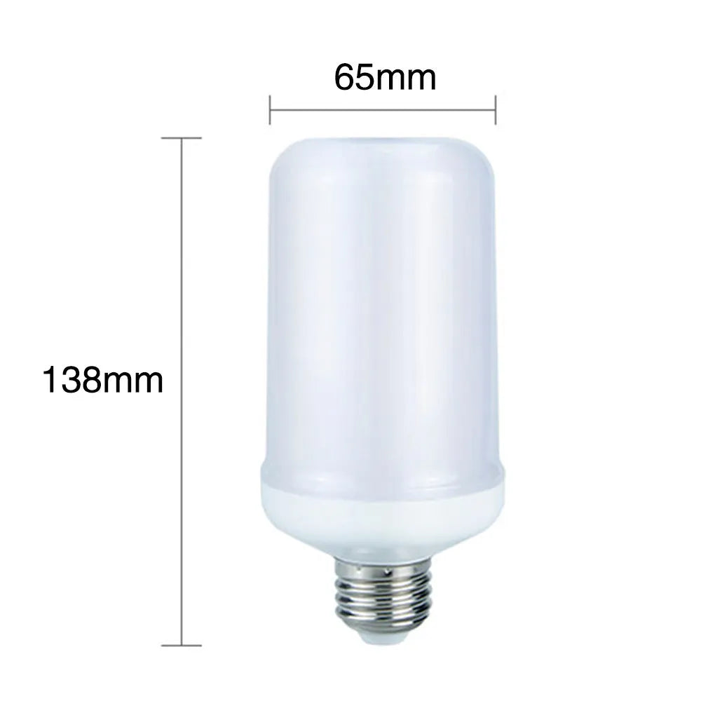 Decorative LED bulb emitting a flickering orange and yellow flame-like light effect
