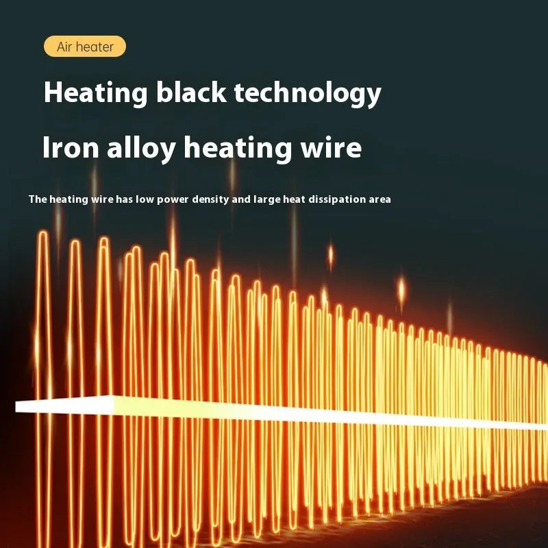 Compact white electric heater with control dial, suitable for desktop placement in rooms under 10 square metres