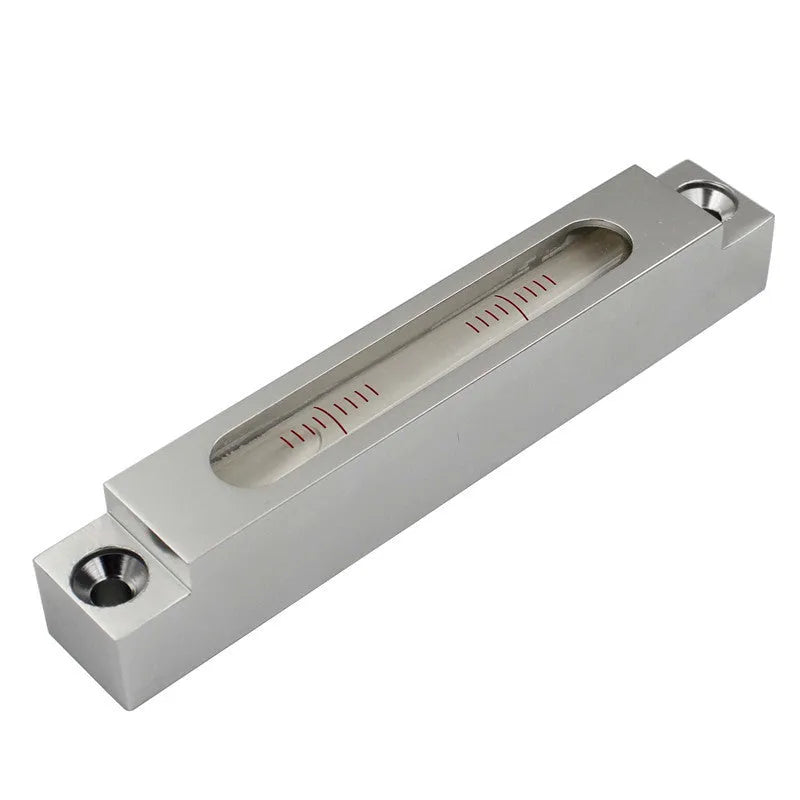 Miniature metal and glass spirit level for machine tool decoration with measurement scale