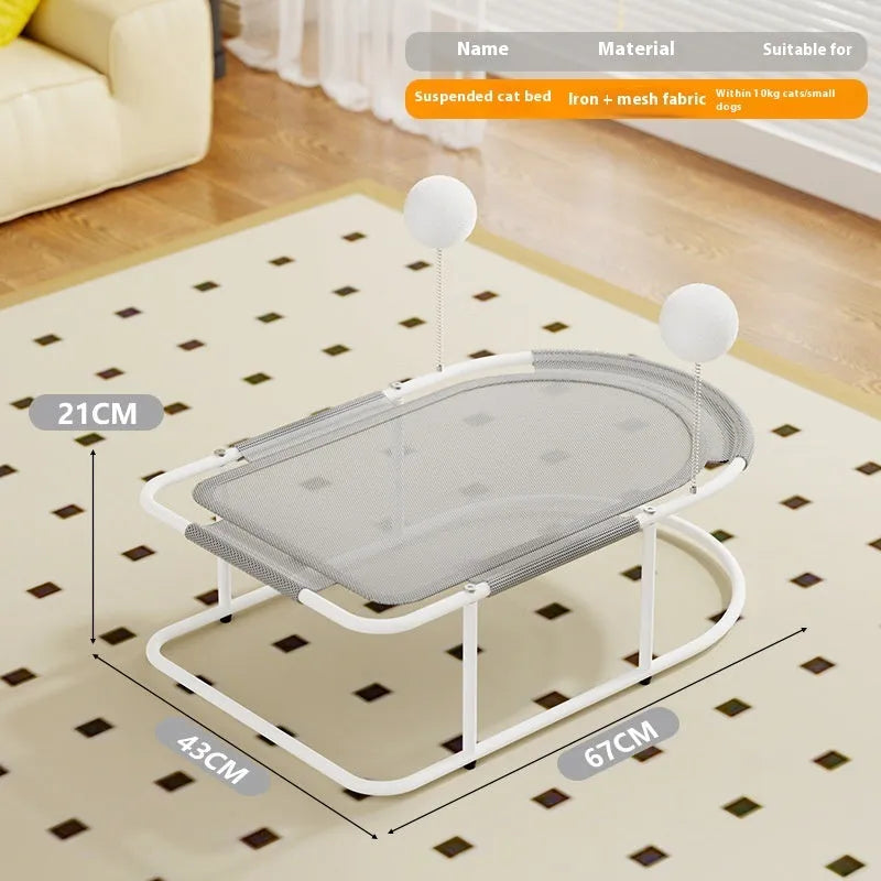 Large breathable fabric cat kennel pet bed cage in grey colour with bracket framework