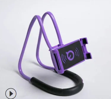 Universal smartphone holder showing 360-degree rotation, compatible with iPhone and Samsung phones, in multiple colours.