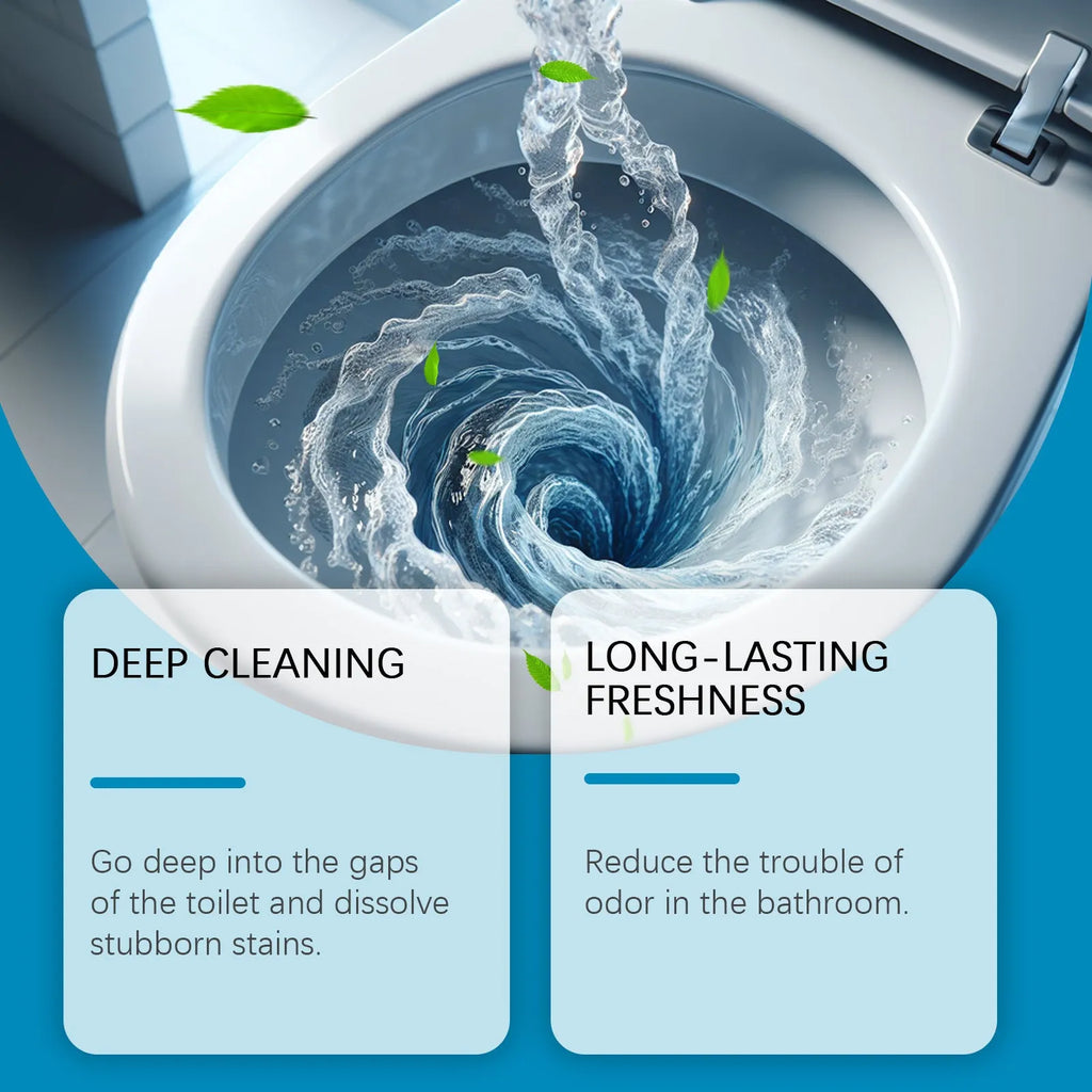 Toilet bowl cleaning powder in individual sachets for urine stain and odour removal
