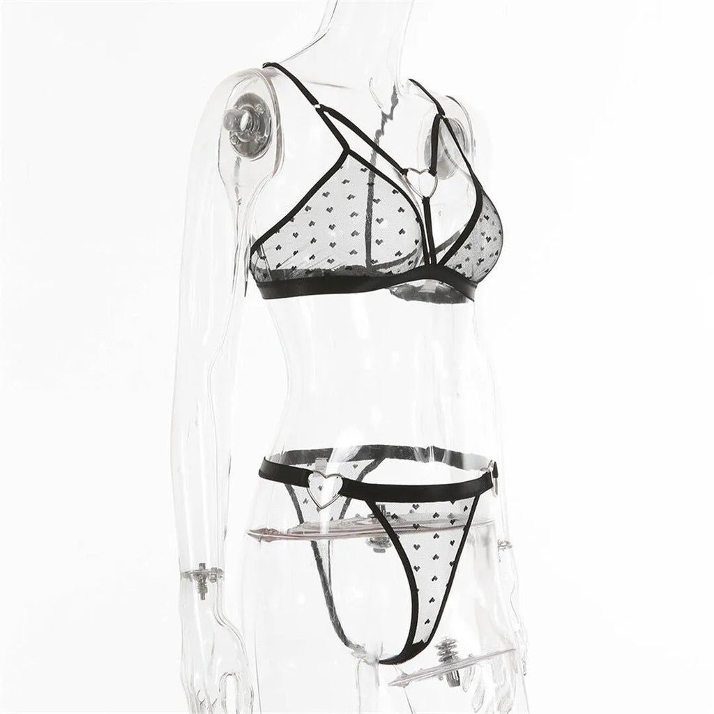 Ladies' mesh two-piece sportswear set in spandex, showing colour options black, red, pink, and leopard print.