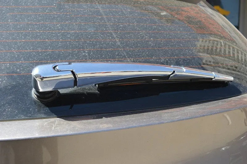 Set of four silvery ABS plastic rear wiper cover trims for a 2010 Hyundai vehicle