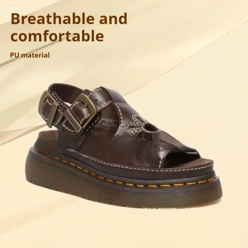 Men's black embroidered beach sandals with floral pattern and flat heel