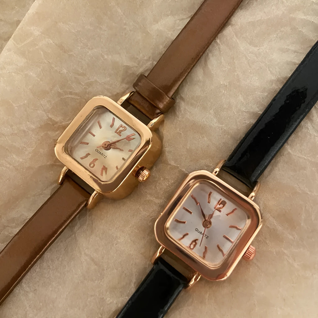 Women's fashion watch with 10mm alloy case in black, white, pink, or brown colour