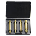 5-piece screw extractor set with 4341 high-speed steel construction for removing damaged fasteners