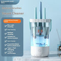 White plastic electric makeup brush cleaner with charging cable