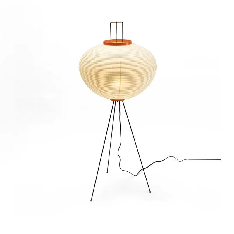Japanese style handmade rice paper table lamp with aluminium base and dimmable lighting