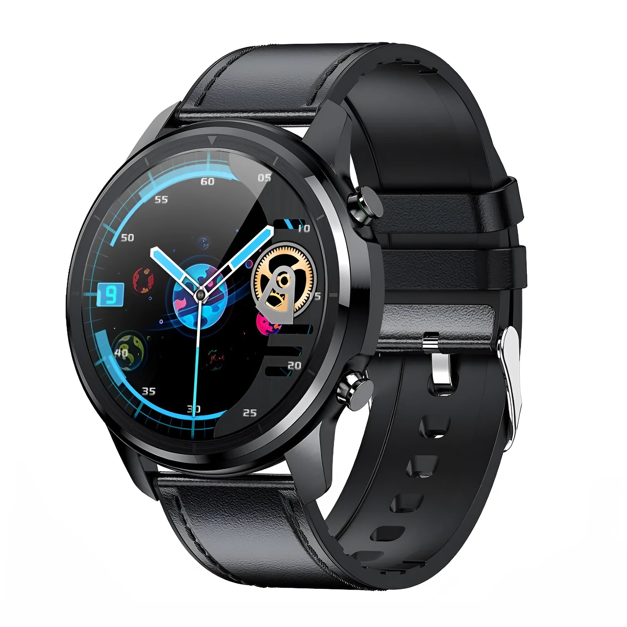 LEMFO LF26 smart bracelet with 1.3-inch screen shown in Black, Brown, and Silver colour options