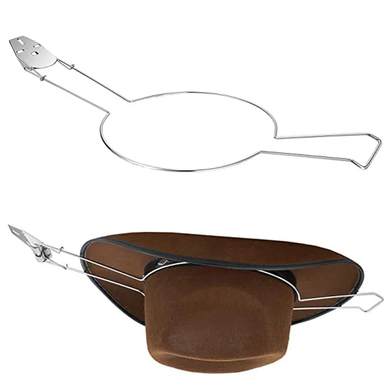 Brown iron coat and hat stand with a chrome-plated metal car silhouette centrepiece and multiple hooks.
