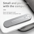 Aluminium laptop side mount bracket holding a tablet next to a laptop screen.