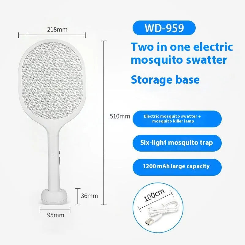 Rechargeable electric mosquito swatter with ABS plastic shell for indoor insect control in 11-20 square metre rooms