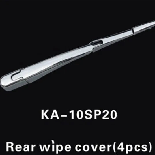 Set of four silvery ABS plastic rear wiper cover trims for a 2010 Hyundai vehicle