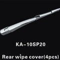 Set of four silvery ABS plastic rear wiper cover trims for a 2010 Hyundai vehicle
