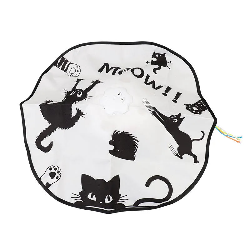 Automated plastic cat toy with moving teaser wand for self-play, picture colour finish