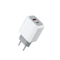 White European fast charger set with USB cable and compact packaging