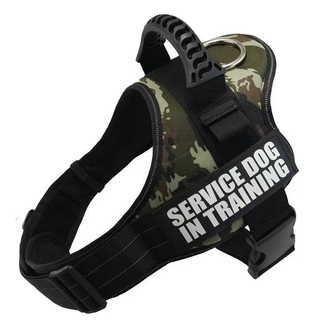 Reflective adjustable nylon no-pull dog harness vest in multiple colours