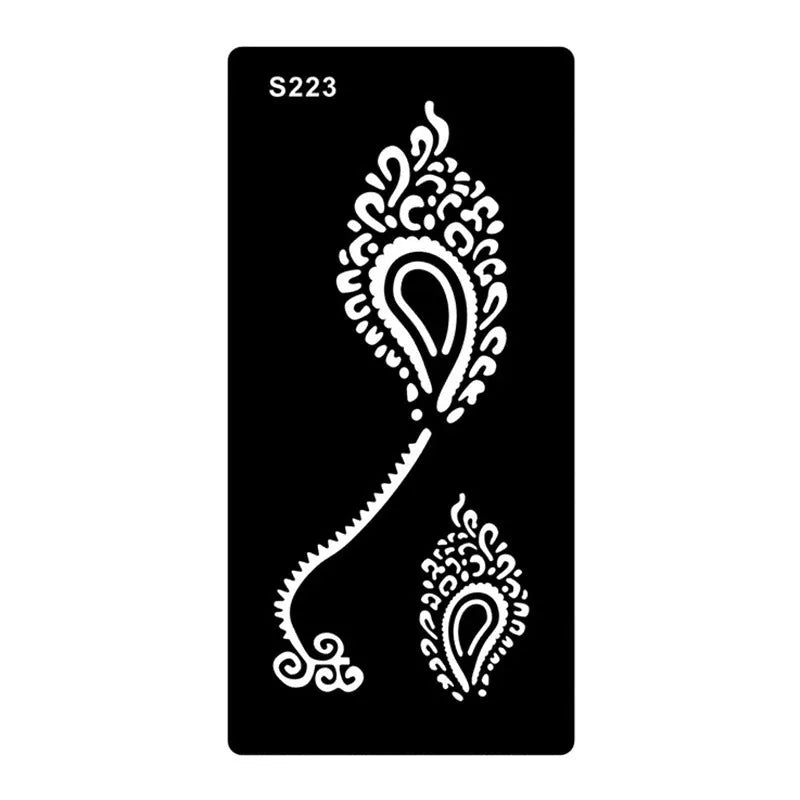 Geometric hollow tattoo template stickers on water transfer paper in multiple colours