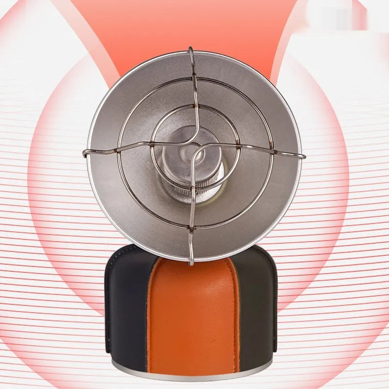 Black and orange portable camping heater with automatic ignition system