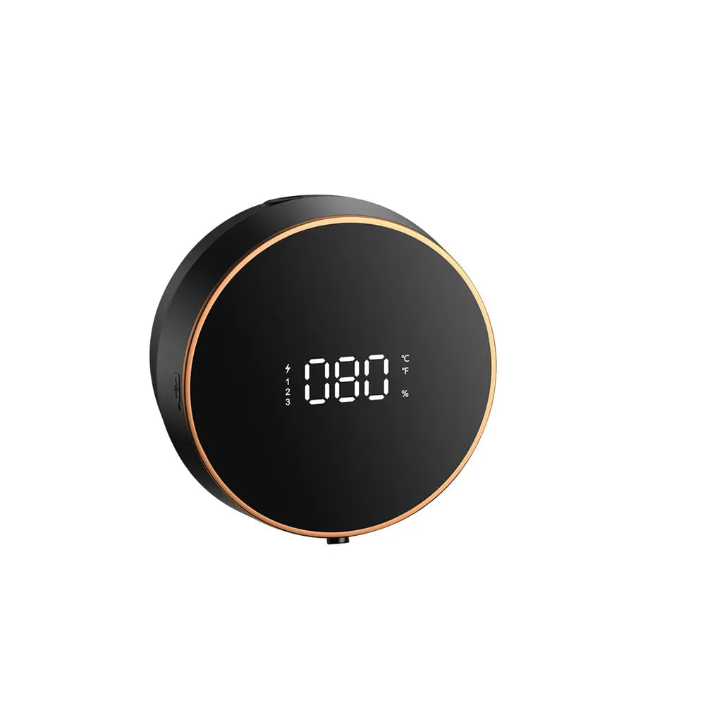 Smart auto-sensing wall-mounted foam dispenser in black with USB charging port