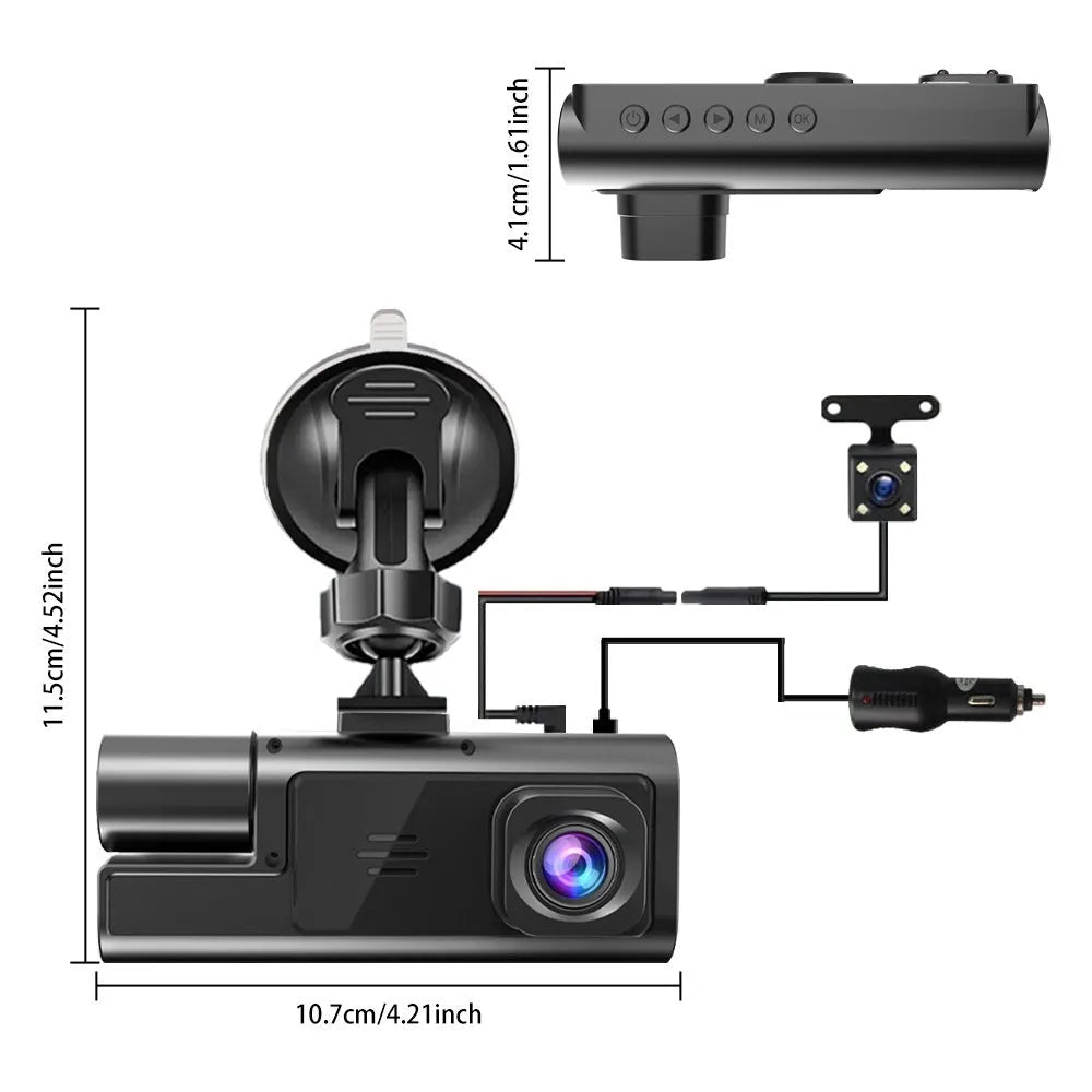 WiFi-enabled driving recorder with 2.0 inch screen showing reversing image display