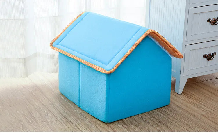 Folding dog bed in sponge and PP cotton cloth with non-slip moisture-proof base, sizes S M L