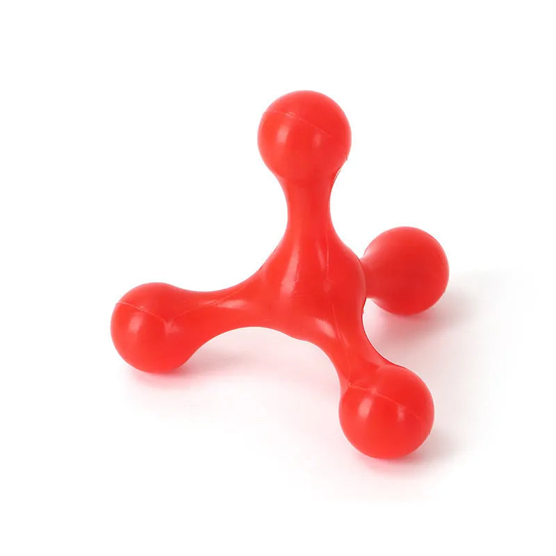 Silicone three-leg chew toy for small medium dogs in assorted colours
