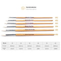 Set of six wooden hook line pen brushes with wool pointed tips for artistic detailed work