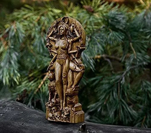 A tall, slender resin statue of a Greek Goddess on a stand, measuring 22 cm in height.