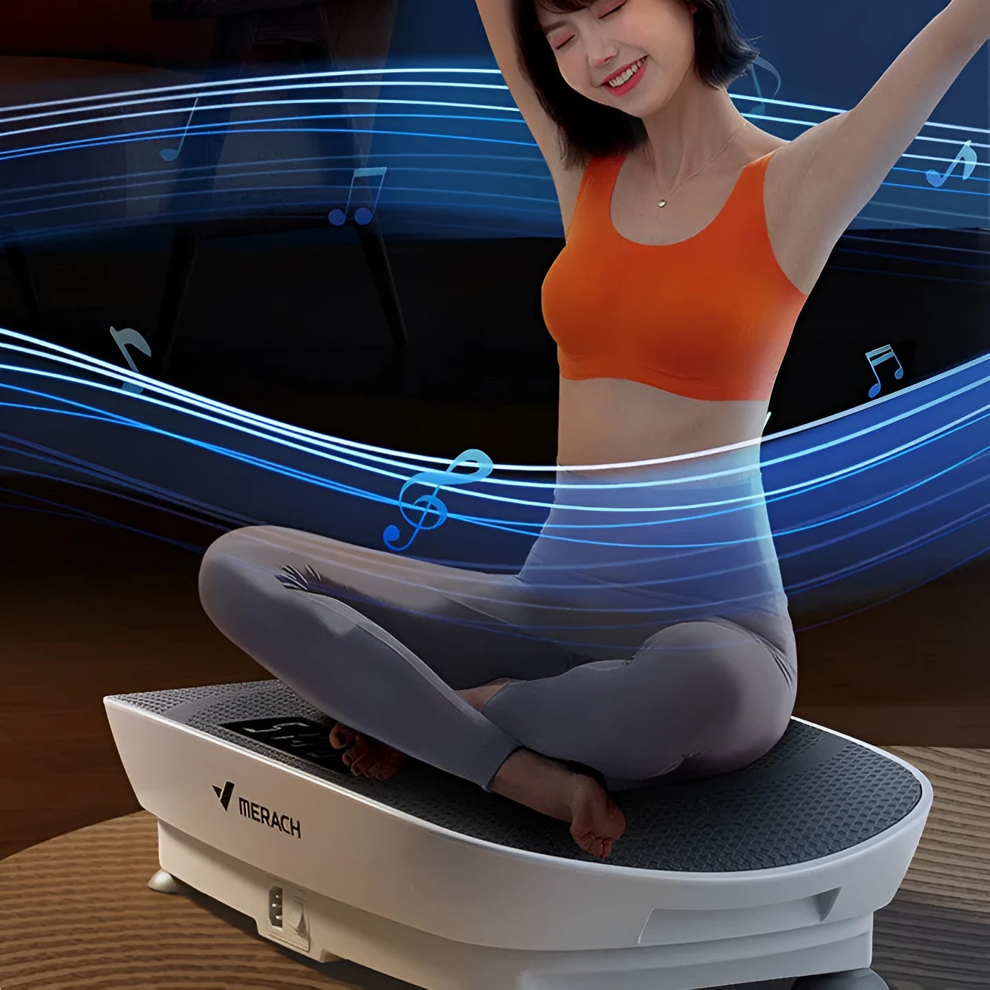 Grey or pink portable smart power board with dimensions 58x38x16cm for home exercise equipment