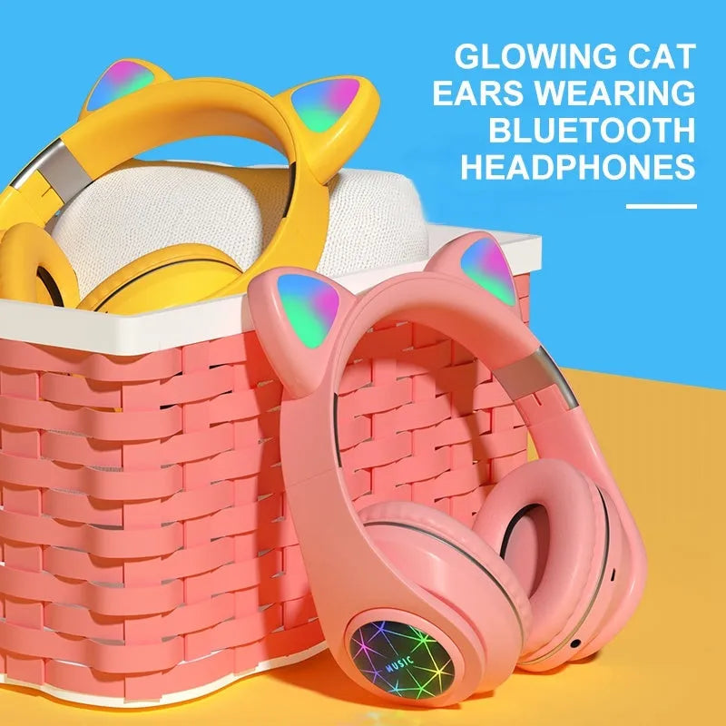 Wireless Bluetooth sports headset with cat ear design in multiple colour options