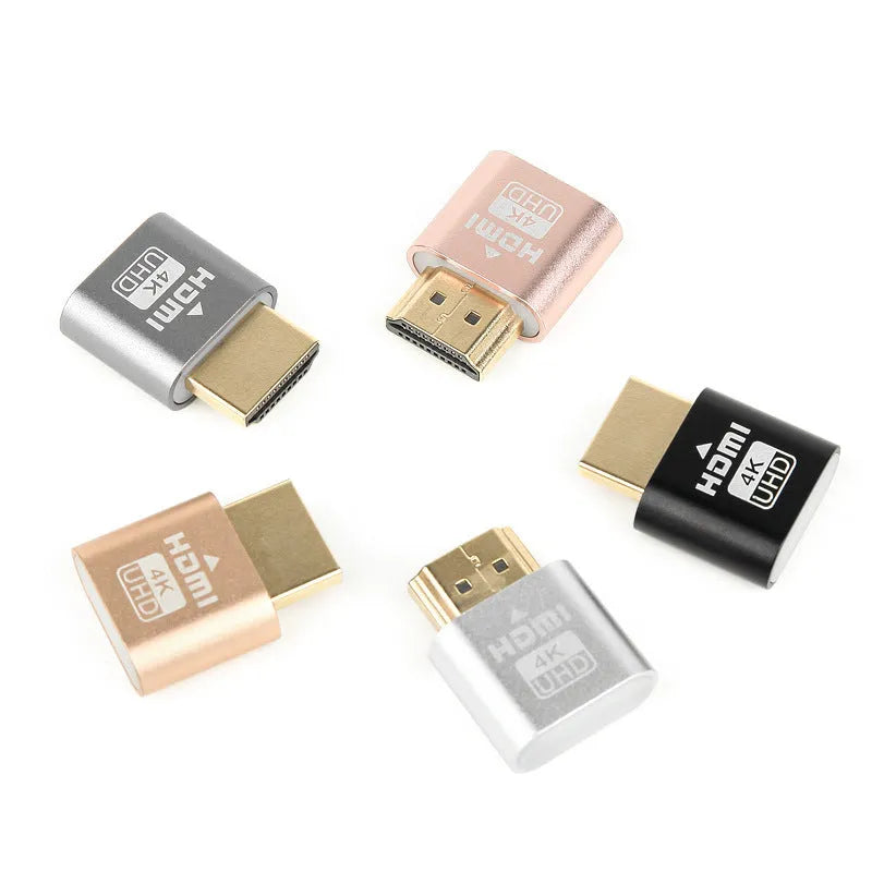 HDMI graphics card virtual display adapter with 26.5mm interface in multiple finish options
