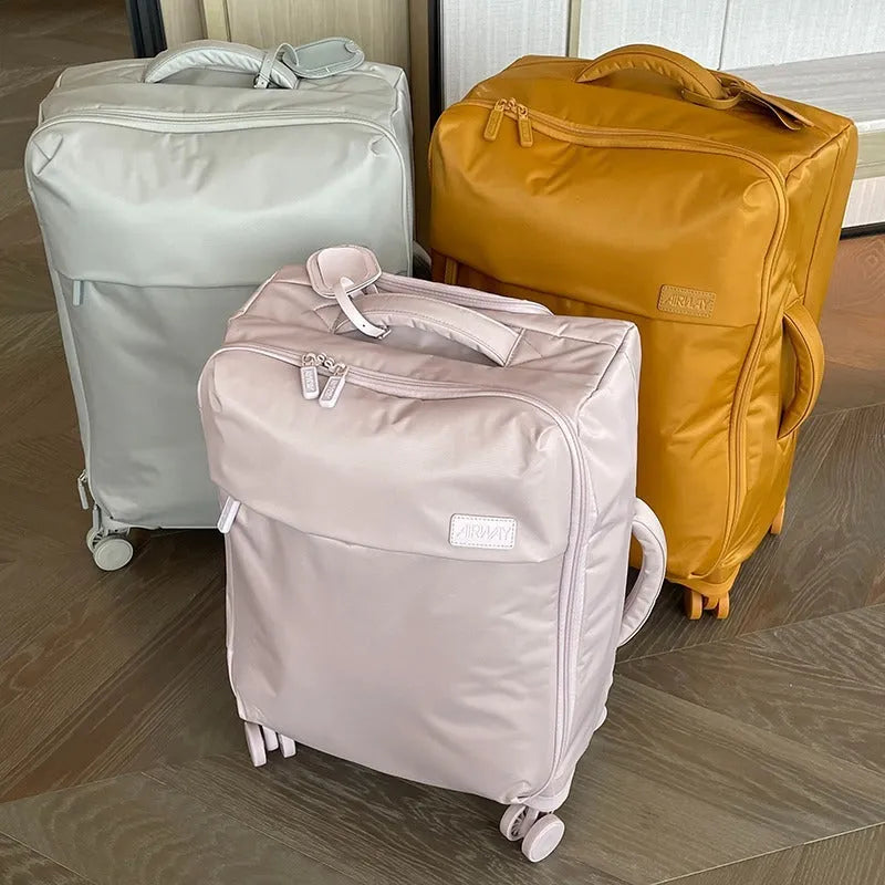 20-inch waterproof Oxford cloth suitcase in bluestone green with universal wheels