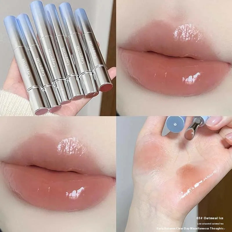 Mirror Water Light Lipstick in six colours including Almond Ice and Pomegranate Ice.