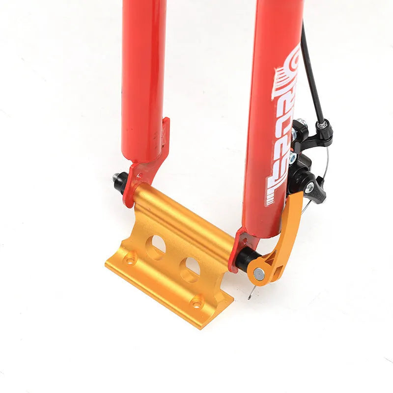 Silver metal bicycle front fork quick release fixing clip with adjustable clamp mechanism