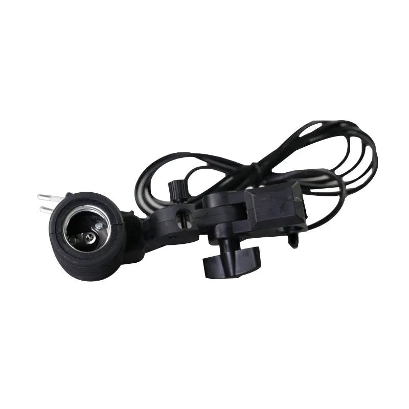 Black reinforced nylon universal photographic lamp holder with E27 port and 1.8m power cords.