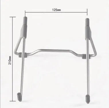 Grey aluminium alloy phone and laptop stand with adjustable viewing angles