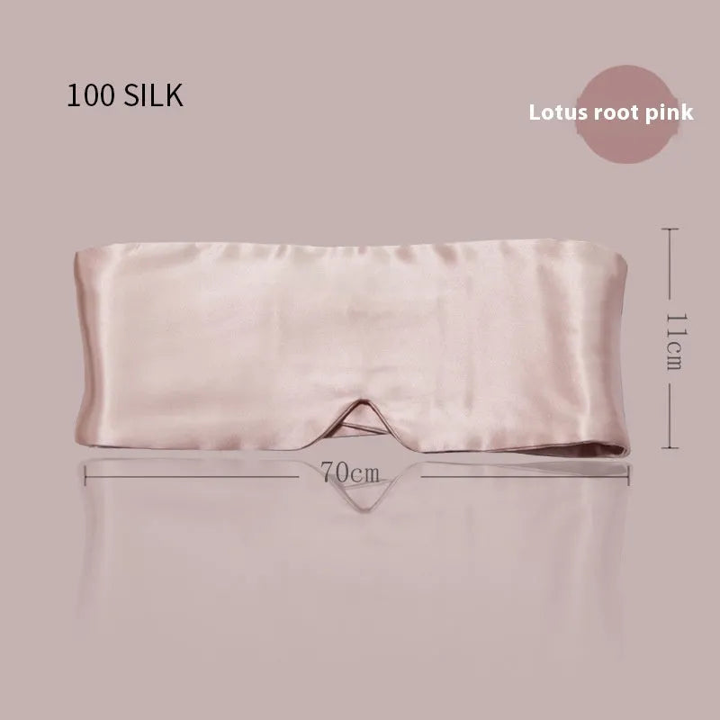 Mulberry silk sleep eye mask shown in champagne gold colour with adjustable elastic strap