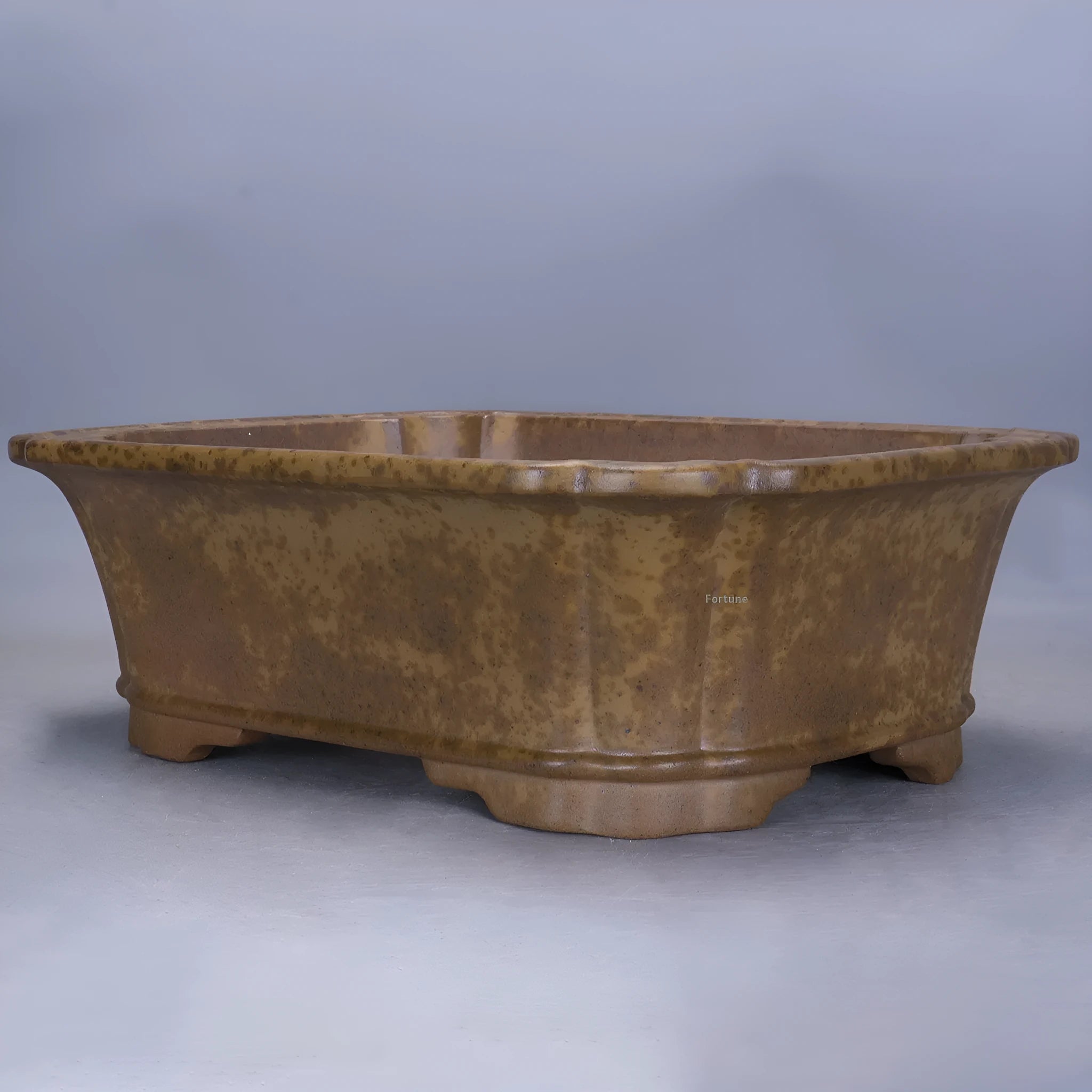 Purple sand rectangular flowerpot with segment mud design and double pumping angle
