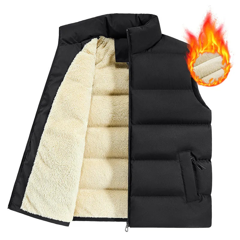 Men's striped lambswool vest in black, dark blue, or red for autumn and winter wear