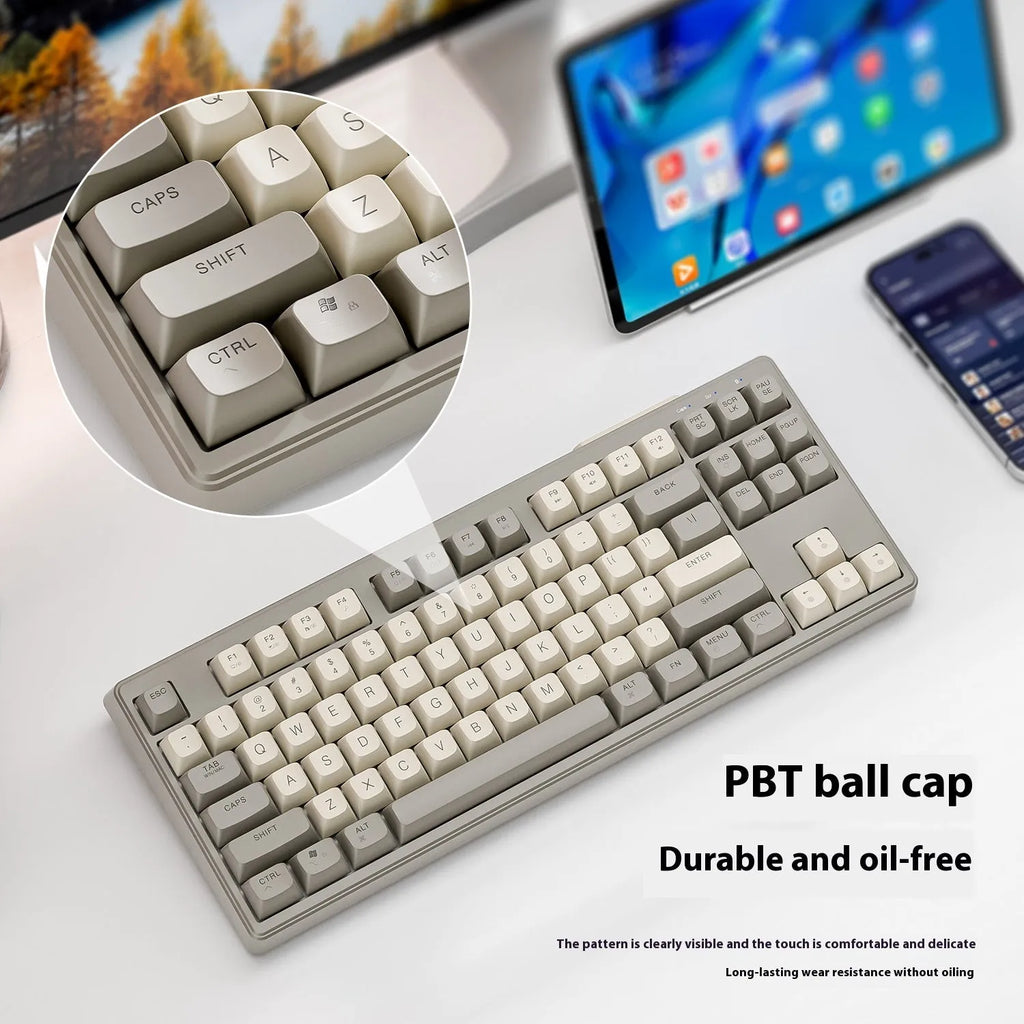 Free Wolf M87 wireless Bluetooth dual-mode mechanical feeling keyboard in blueberry colour
