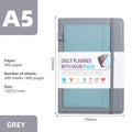 PU leather notebook with elastic strap closure in purple colour with thread binding and wood-free paper pages