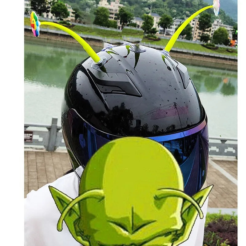 Yellow sunflower silicone decoration with suction cup for helmet mounting
