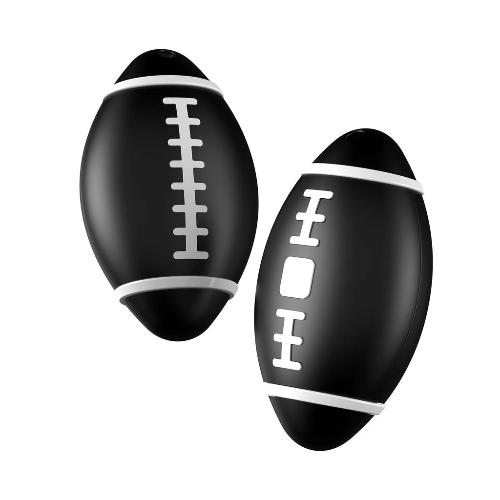 F06 electronic anti-loss alarm device in rugby black colour showing compact 31.8mm design