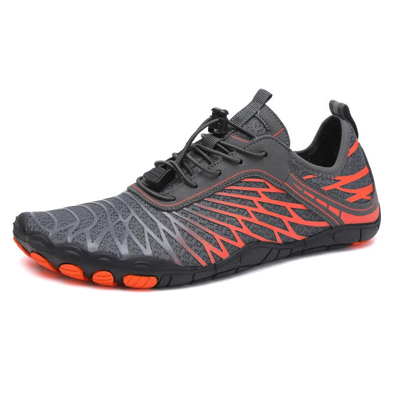 Men's white casual lace-up sports shoe with breathable lining and rubber sole